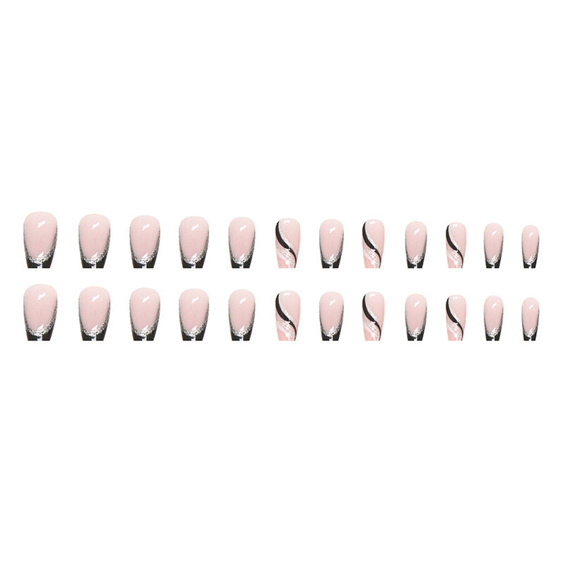 Free Shipping Short Ballet Pink Sparkling Simple Style False Nails