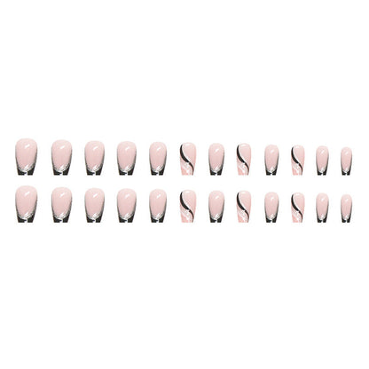 Free Shipping Short Ballet Pink Sparkling Simple Style False Nails