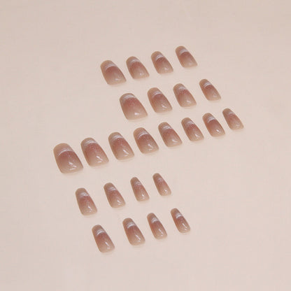 Cheeck color gradient nail ballet  24 pieces press on nail