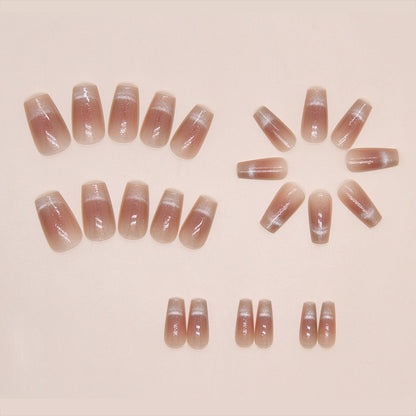 Cheeck color gradient nail ballet  24 pieces press on nail