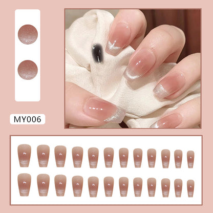 Cheeck color gradient nail ballet  24 pieces press on nail