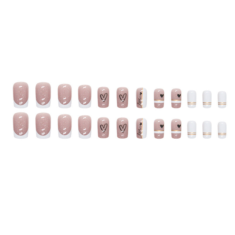 Free Shipping French Love Square False Nails