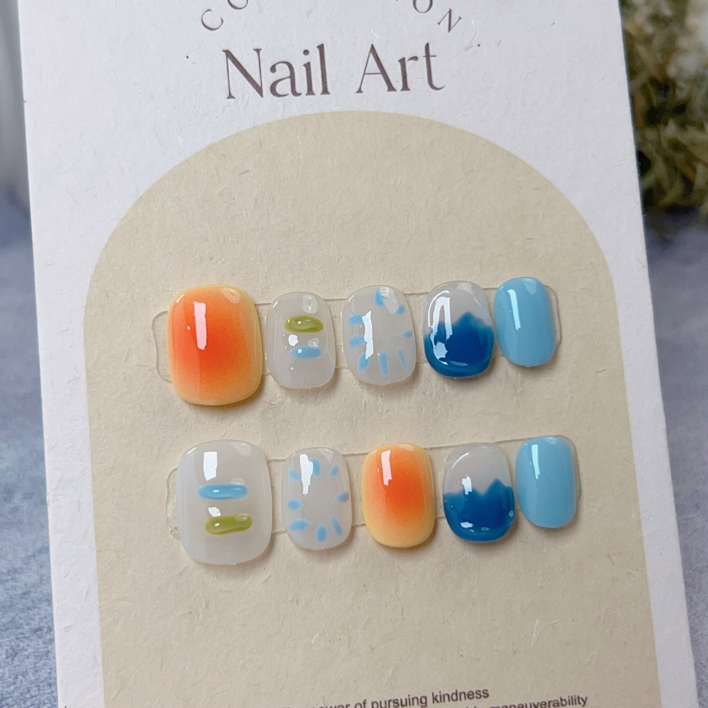 Summer ocean cute manicure removable fake nails