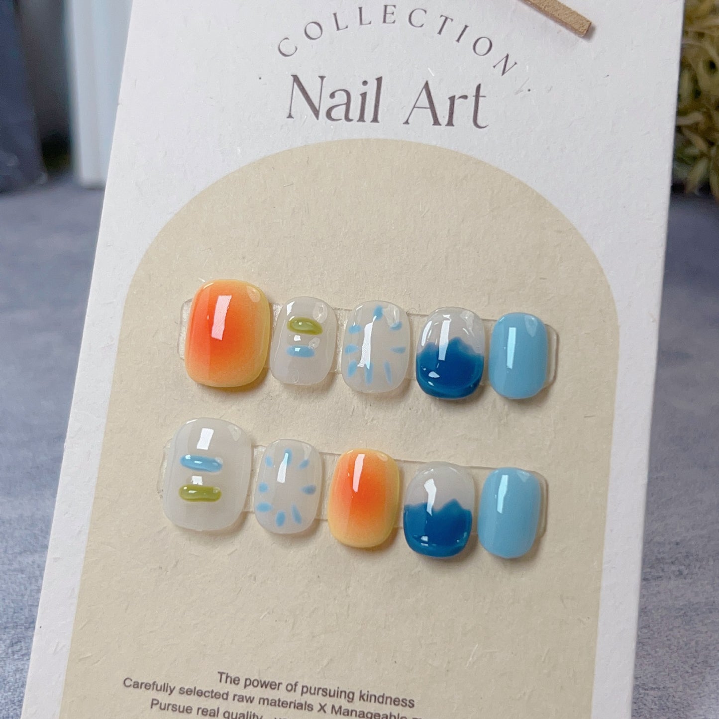 Summer ocean cute manicure removable fake nails