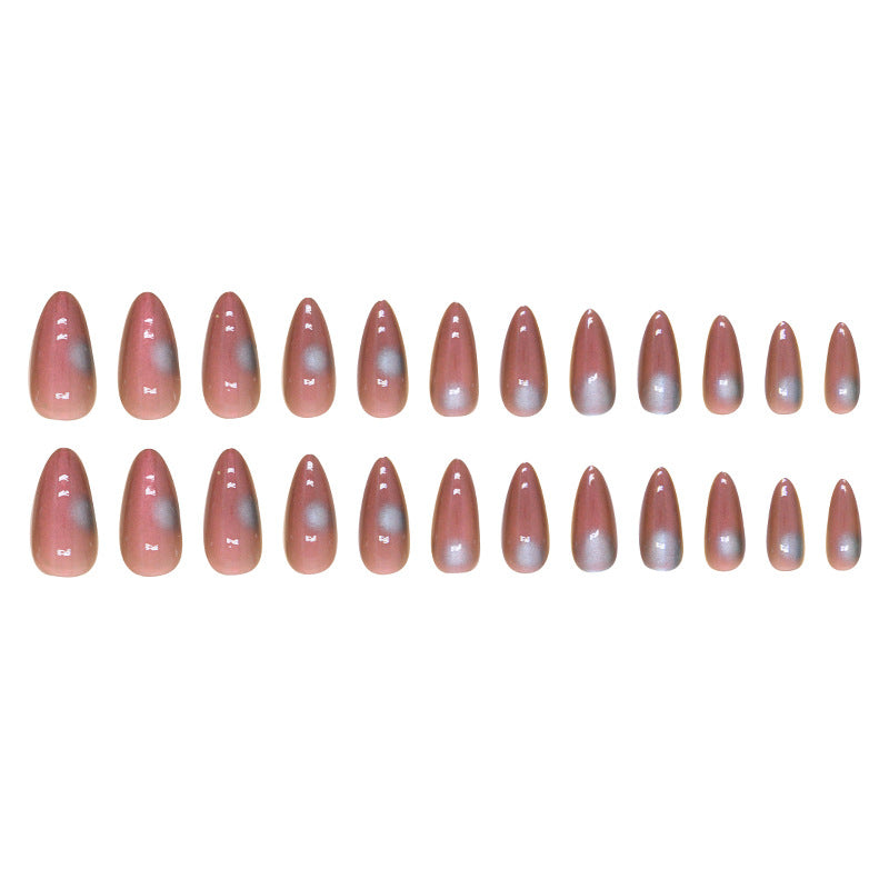 Dark red gradient fake nail laides false nake almond DIY 24pcs press on nail for women