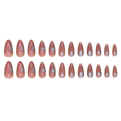 Dark red gradient fake nail laides false nake almond DIY 24pcs press on nail for women