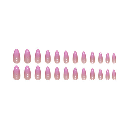 Gradient purple almond 24pcs fake nail medium long press on nail