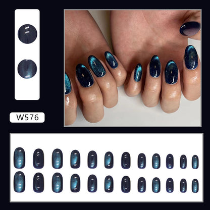 Cool design European and American oval fake nail fashion black press on nail