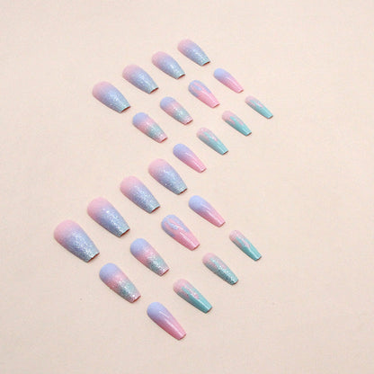 Free Shipping Pink and Blue Sparkling Cute Fake Nail