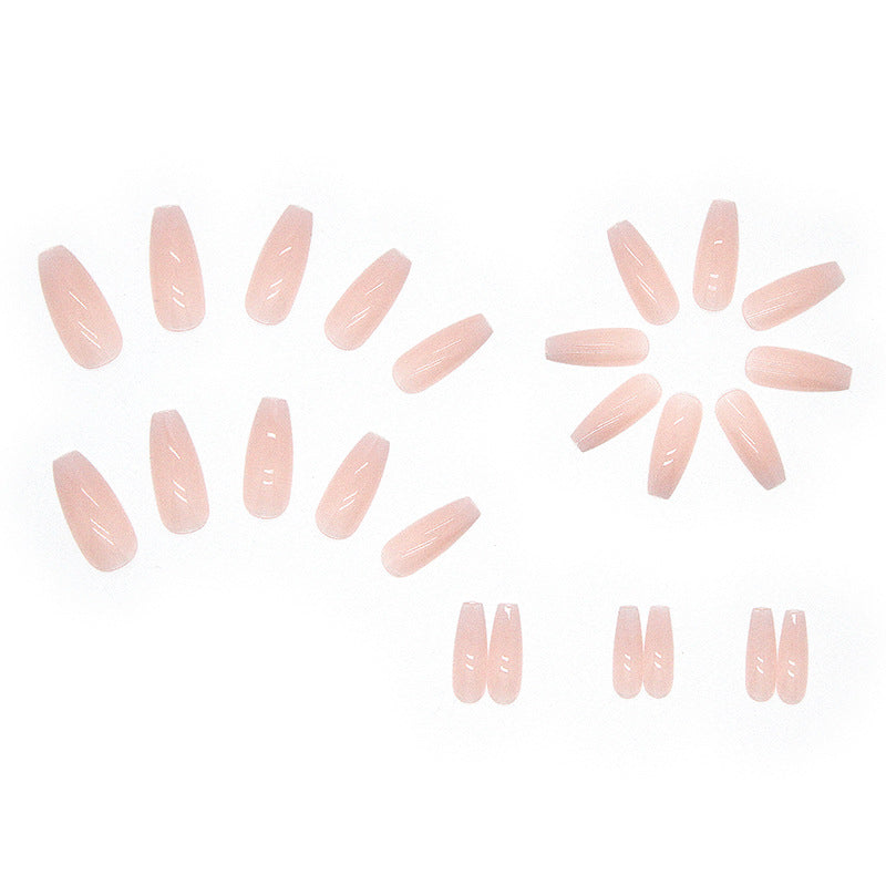 Simple nude pink long design ballet  24pcs press on nail