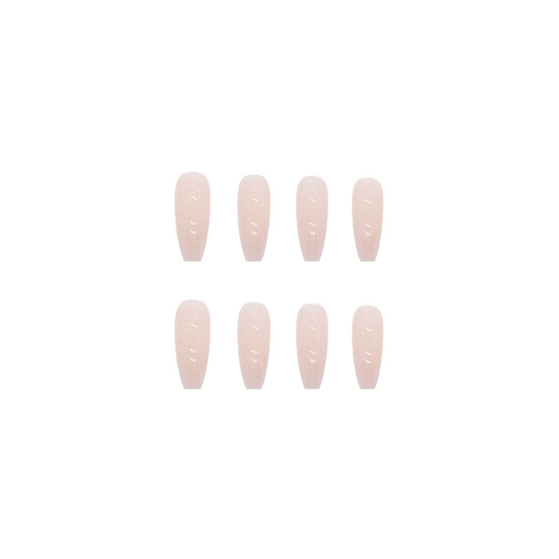 Simple nude pink long design ballet  24pcs press on nail