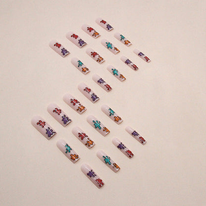 Free Shipping Colored water graffiti press on nails