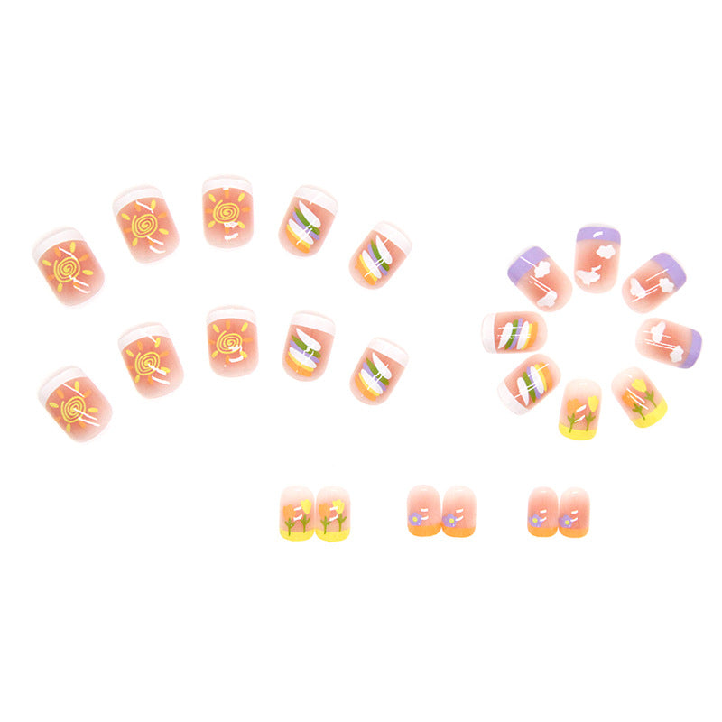 Candy summer design medium cute colorful press on nail