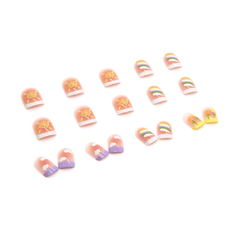 Candy summer design medium cute colorful press on nail