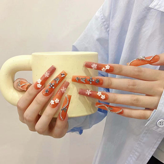 Super long cute removable nail personalized hand-painted false nails