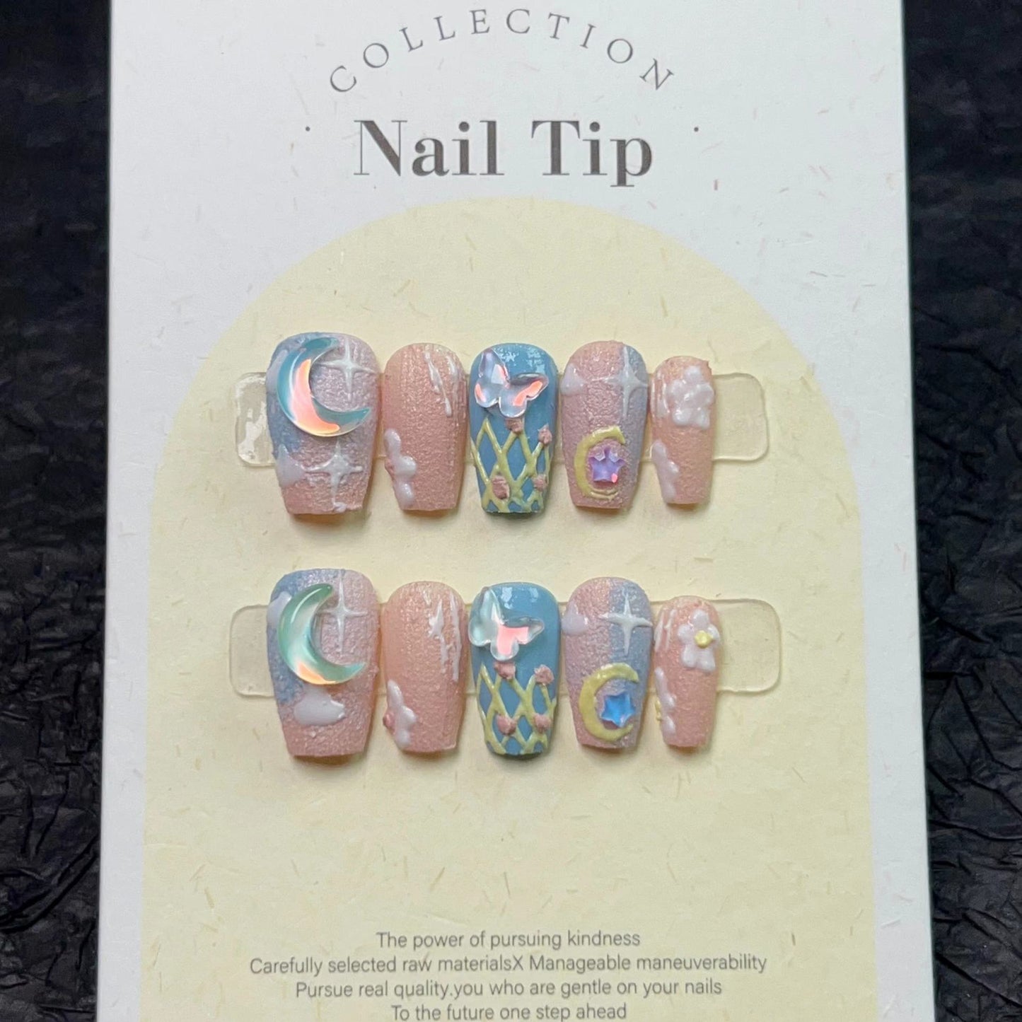 Handmade magic girl cute color reusable press on nail tip