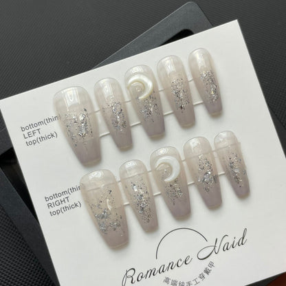 New temperament stickers nail removable transparent unique nails