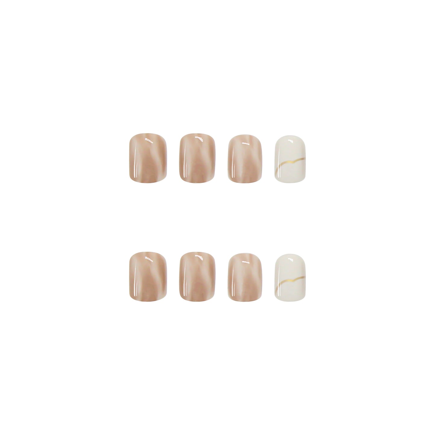 Removable nude smudge soft short design fake nail with 24pcs