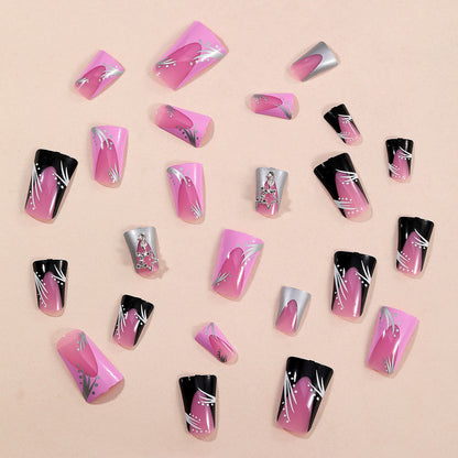 Free Shipping Duck bill shape diamond contrast star fake nail