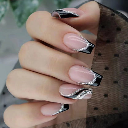 Free Shipping Short Ballet Pink Sparkling Simple Style False Nails