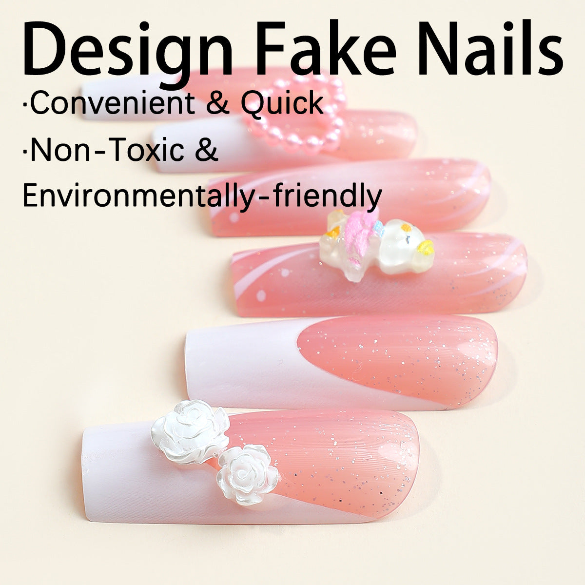 Magic Castle  Love detachable nail daily wear cute sweet press on nail for girl