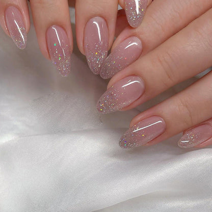 Free Shipping Pink Shiny Silver Star River Nails