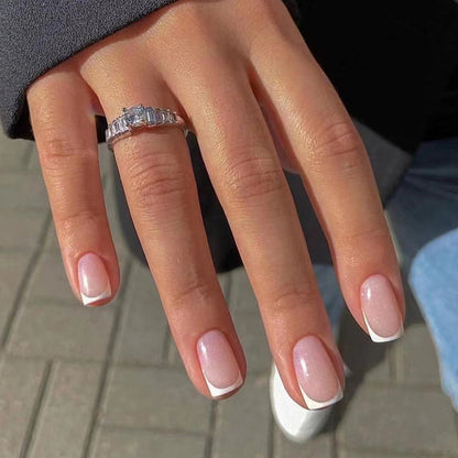 Free Shipping Minimalist Pink French Short Nails