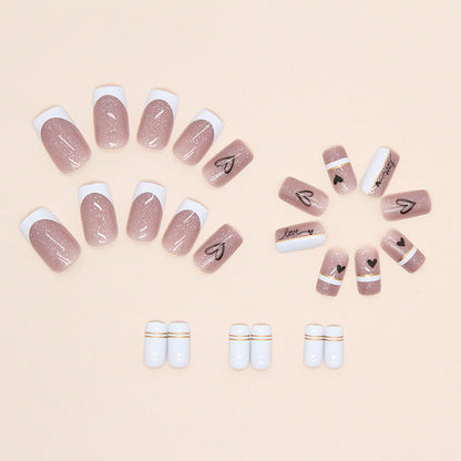 Free Shipping French Love Square False Nails