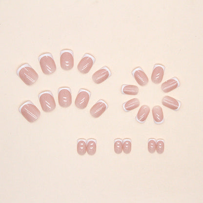 Free Shipping Minimalist Pink French Short Nails