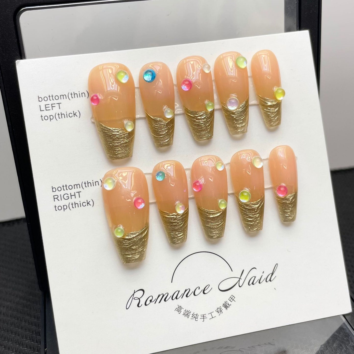 Summer new style nail art high-end nail tips press on glitter nails