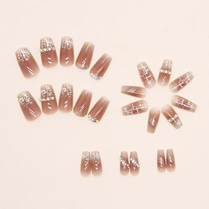 24pcs shot design cute ballet design tender press on nail