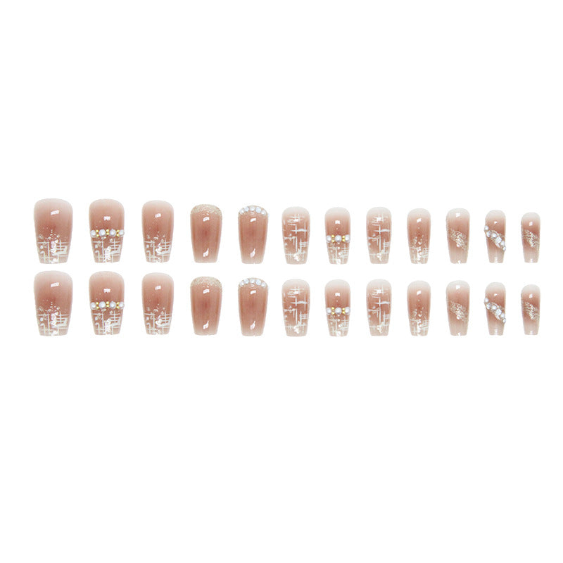 24pcs shot design cute ballet design tender press on nail