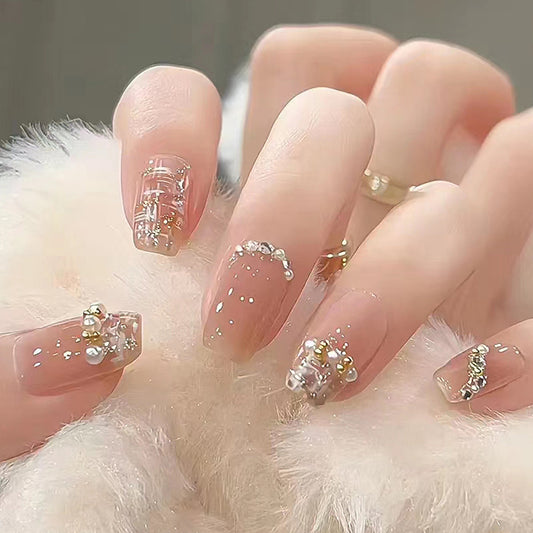 24pcs shot design cute ballet design tender press on nail