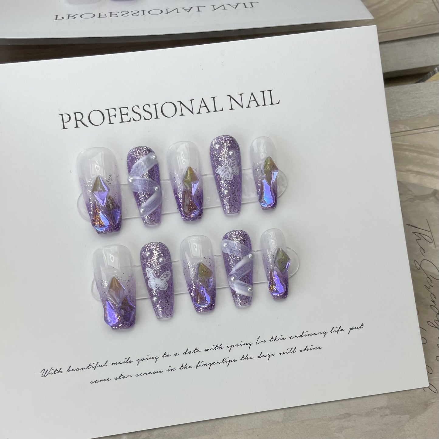 Purple gentle DIY nails Women Press on nails for weddings