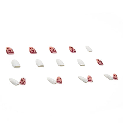 Free Shipping Almond nail French long red water drop nail