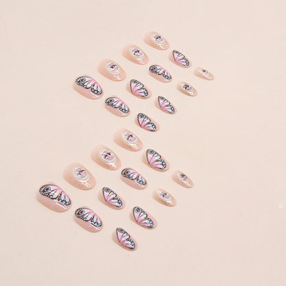 Retro totem design screat eye butterfly pattern oval cool sweet press on nail