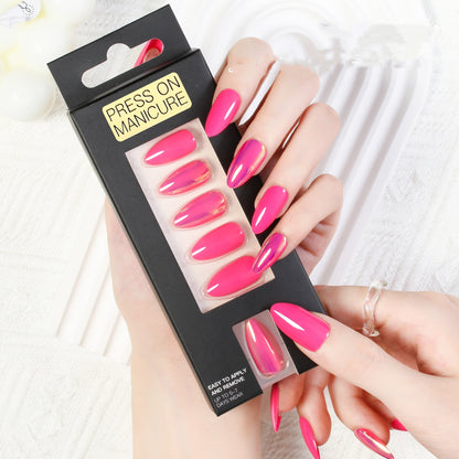 24pcs Almond nail press on nails with French tips