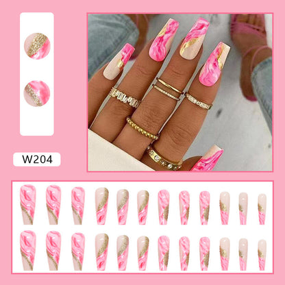 Free Shipping long ballet nails with dye splicing