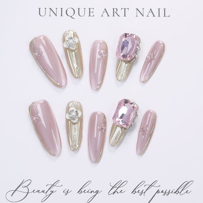 Wearable nail twilight purple long aurora nail piece fake nails